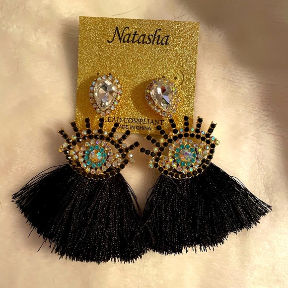 NWT Natasha Couture Jewelry Eye Earrings - Picture 3 of 3
